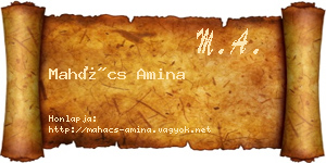 Mahács Amina névjegykártya